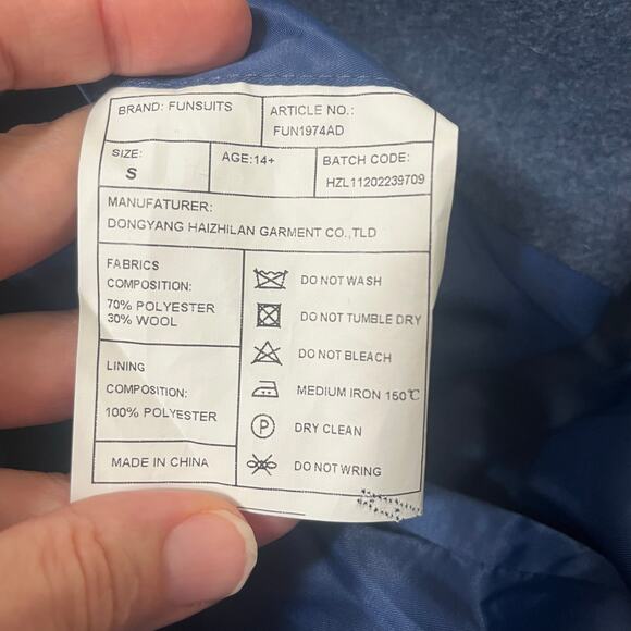 Fantastic Beasts Men's Newt Scamander Blue Wool Blend Overcoat Size S - Picture 11 of 11